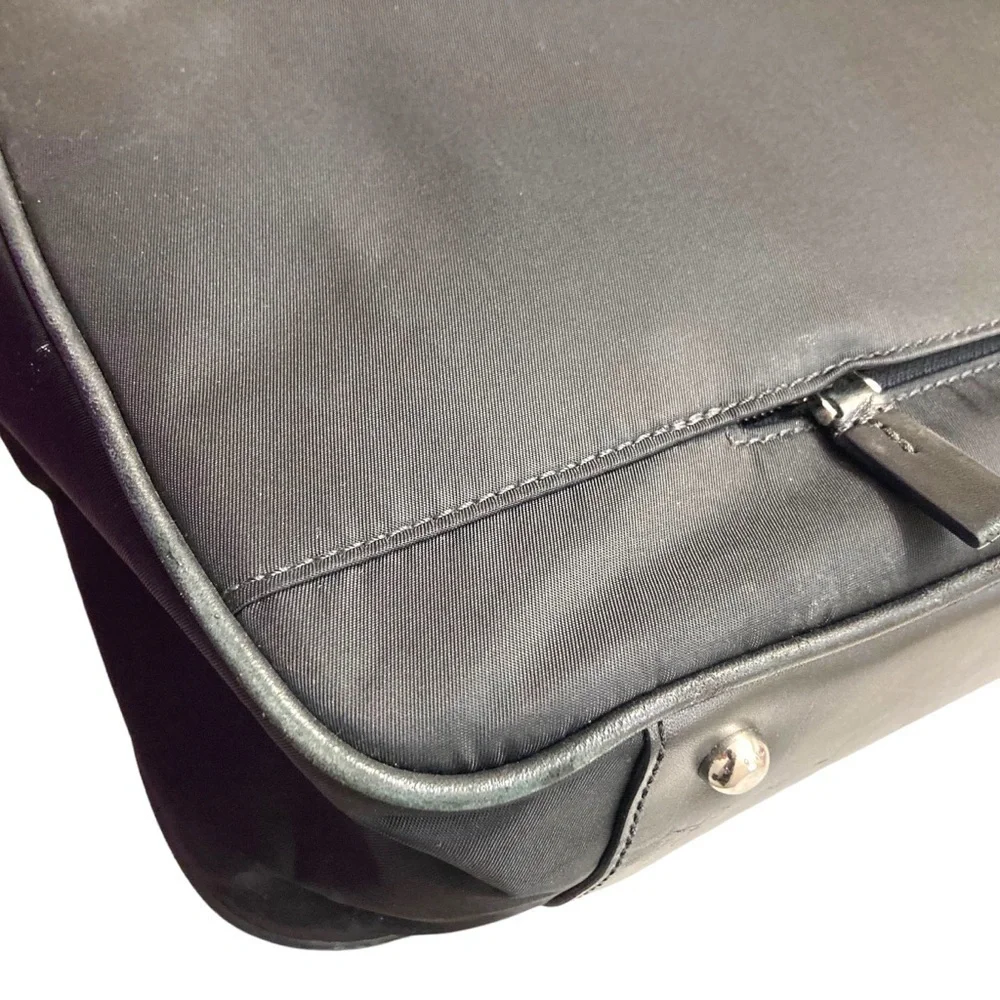 Tumi black nylon and leather laptop tote bag